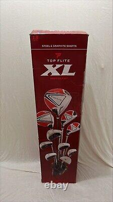 Top-flite XL 13 Piece Mens Box Complete Golf Club Set Right Hand Steel Regular