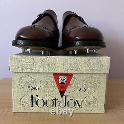 VINTAGE FootJoy Classics Brown Leather monk strap golf shoes Men's 12D NEW n Box