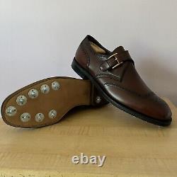 VINTAGE FootJoy Classics Brown Leather monk strap golf shoes Men's 12D NEW n Box