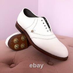 VINTAGE FootJoy Classics White Leather V-saddle golf shoes Men's 8D / NEW in Box