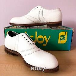 VINTAGE FootJoy Classics White Leather V-saddle golf shoes Men's 8D / NEW in Box