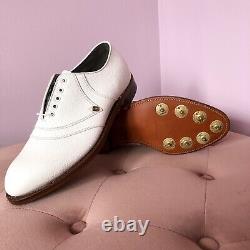 VINTAGE FootJoy Classics White Leather V-saddle golf shoes Men's 8D / NEW in Box