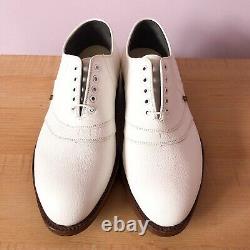 VINTAGE FootJoy Classics White Leather V-saddle golf shoes Men's 8D / NEW in Box