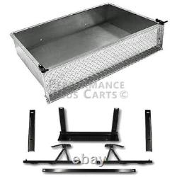Yamaha Drive Golf Cart Aluminum Diamond Plate Utility Cargo Box with Brackets
